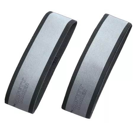 Fényvisszaverő tépőzáras szalag - 40x3,8 cm - ezüst, fekete - 2 db - WALSER