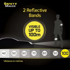   Fényvisszaverő tépőzáras szalag - 40x3,8 cm - ezüst, fekete - 2 db - WALSER