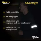 Fényvisszaverő tépőzáras szalag - 40x3,8 cm - ezüst, fekete - 2 db - WALSER