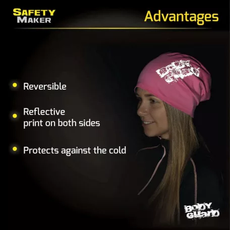 Sport sapka fényvisszaverő BODYGUARD emblémával - pink-fekete - WALSER