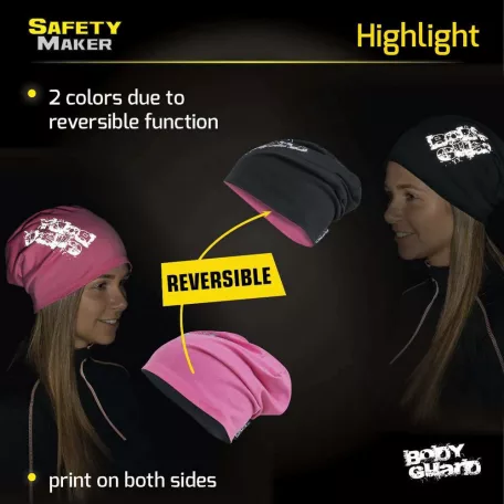 Sport sapka fényvisszaverő BODYGUARD emblémával - pink-fekete - WALSER