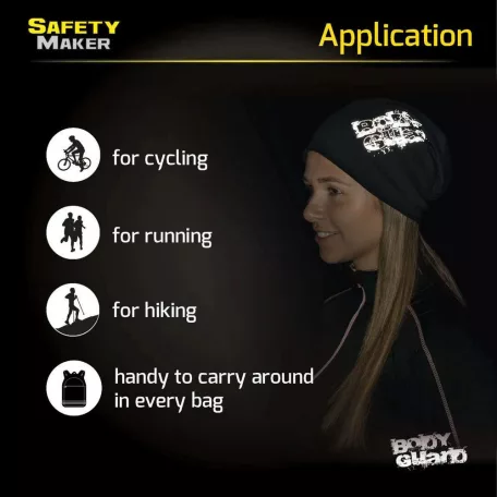 Sport sapka fényvisszaverő BODYGUARD emblémával - fekete - WALSER