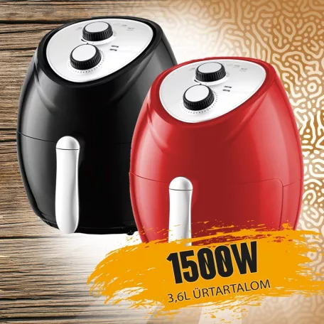 Zurrichberg Deluxe Olaj nélküli meleglevegős fritőz, 3,6 liter prémium forrólevegős fritőz olaj nélküli sütő 1500w -s Airfryer zbp7616