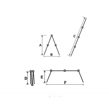 WERNER ZTRUST multifunkciós 4X5 fokos Alumínium Létra (összecsukható) 5,8 méteres 4x5 fokos négyrészes többcélú létra 1500-5800 mm