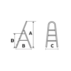   WERNER ZTRUST  4 fokos háztartási létra alumínium kompakt létra 1,32m munkamagasság 2,8m